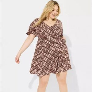 Challis V-Neck Mini Dress